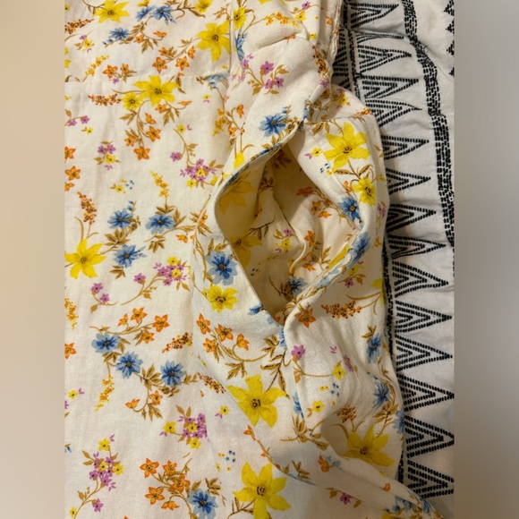 Fit and Flare Tie-Strap Linen Blend Floral Mini Dress - Picture 2 of 6